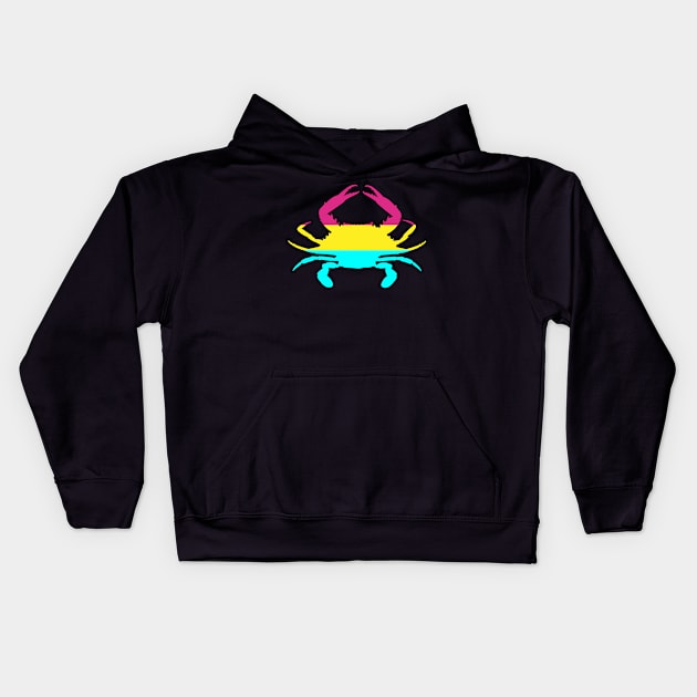 Blue Crab: Pansexual Pride Kids Hoodie by ziafrazier